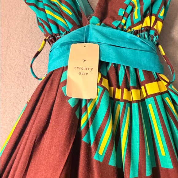 Forever 21 Brown and Teal Backless Dress - Picture 9 of 12